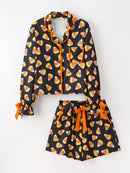 Halloween Candy Corn Mommy and Me Pajama Set Matching Lounge Set