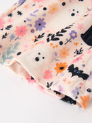 Halloween Black Cat Girls Bell Bottom Pant Set