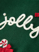 Christmas Jolly Candy Cane Knit Baby Romper