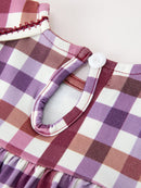 Fall Plaid Petals Collar Girls Dress