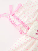 Christmas Smocked Girls Dress Embroidered Holiday Ruffle Collar