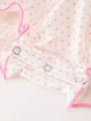 Christmas Smocked Baby Girl Bubble Romper Embroidered Ruffle Collar