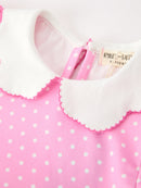 Christmas Girls Santa Bow Peter Pan Collar Dress