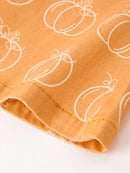 Fall Girls Pumpkin Bow Bell Bottom Pants
