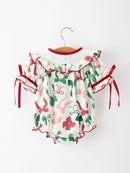 Christmas Baby Girls Holly Jolly Smocked Bubble Romper