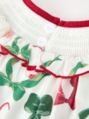 Christmas Baby Girls Holly Jolly Smocked Bubble Romper