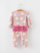 Halloween Ghost Baby Zip Romper Ruffle Trim