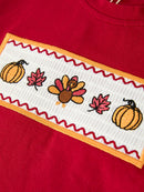 Boy Thanksgiving Pumpkin Turkey Maple Leaf Outfit Set