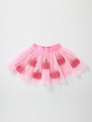 Fall Girls Pink Pumpkin Appliqué Tulle Skirt