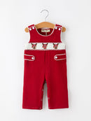 Baby Boys Christmas Reindeer Smocked Red Jonjon