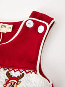 Baby Boys Christmas Reindeer Smocked Red Jonjon