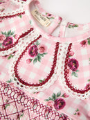 Fall Toddler Girls Vintage Smocked Floral Dress