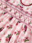 Fall Toddler Girls Vintage Smocked Floral Dress