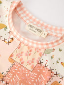 Thanksgiving Pumpkin Patchwork Girls Top And Shorts Outfit