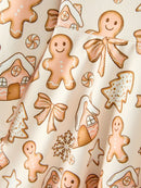 Christmas Gingerbread Cookie Girls Long Sleeve Twirl Dress