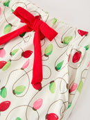Christmas Lights Print Bow Tie Pajamas Set