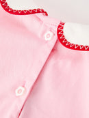 Christmas Girls Candy Cane Embroidered Top & Red Bloomer Set