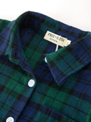 Christmas Boys Green & Navy Plaid Button Down Shirt