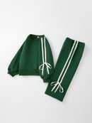 Girls Bow Trim Sweatshirt and Pants Set