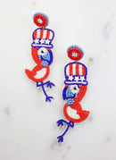 Patriotic Bird Earrings