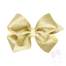 Gold Glitter Vinyl with Grosgrain Underlay Hair Bow – Wee Ones™