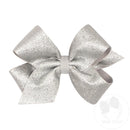 Silver Glitter Vinyl with Grosgrain Underlay Hair Bow – Wee Ones™