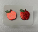 Glitter Apple Stud Earrings | Teacher Apple Earrings | Back to School Jewelry | Bossier City, LA