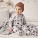 Airplane Zipper Romper -  Bamboo Baby Footie Outfit