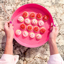 Hot Pink Party Serving Tray | Modern Decorative Melamine Tray with Handles