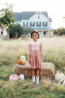 Vintage Pink Velvet Twirl Dress