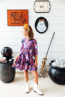 No Tricks, Just Treats 3/4 Sleeve Pocket Twirl Dress