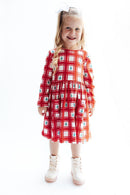 Plaid Trees L/S Pocket Twirl Dress