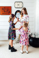 Skeleton Web 3/4 Sleeve Pocket Twirl Dress