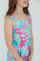 Tropical Punch Ruffle Maxi Dress