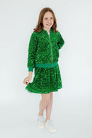 Kelly Green Velvet Sequin Jacket