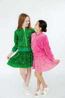 Kelly Green Velvet Sequin Jacket