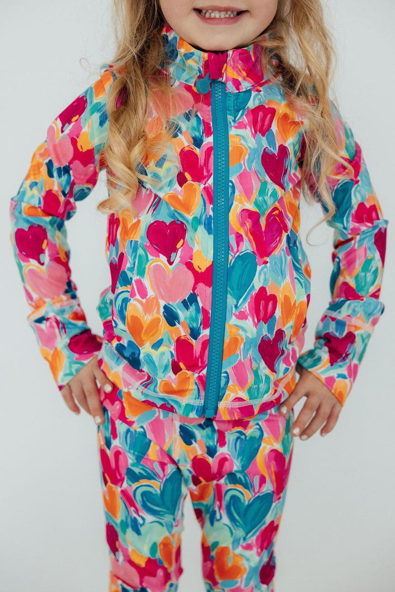 Heart Hustle Full-Zip Ruffle Active Jacket