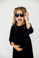 SALE Black Velvet Twirl Dress