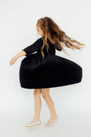 SALE Black Velvet Twirl Dress