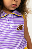 Purple & Gold Game Day Cheer Skirt Set | Girls Football Boutique Outfit