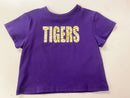 Azarhia Glitter Tigers Boxy Tee | Purple Girls Game Day Shirt