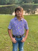 Louisiana State Polo – Purple & Gold Boys Performance Shirt
