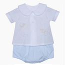 Blue Airplane Diaper Set