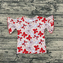 Baseball bows ruffle top