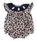 Leopard ghost embroidery Romper