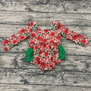 Christmas floral ruffle romper