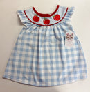 Back to School Blue Gingham Apple Collection | Girls Dress, Girls Short Set & Boys Short Set | Bossier City, LA