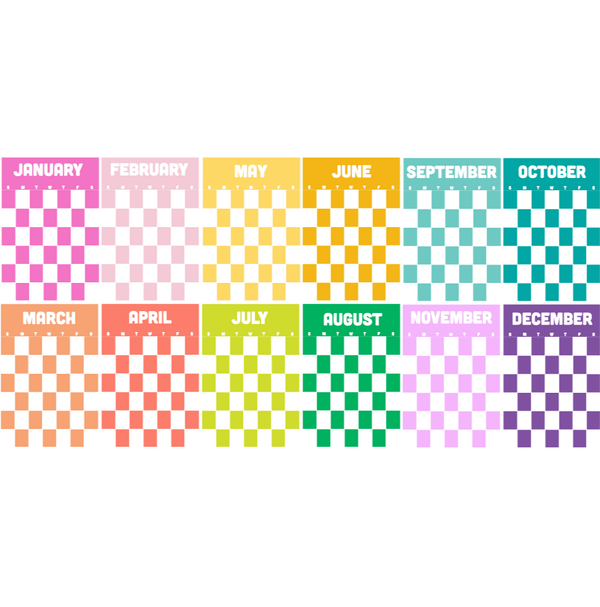 Rainbow Checkerboard wall calendar