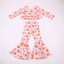 Pumpkin bow high waisted ruffle bell set