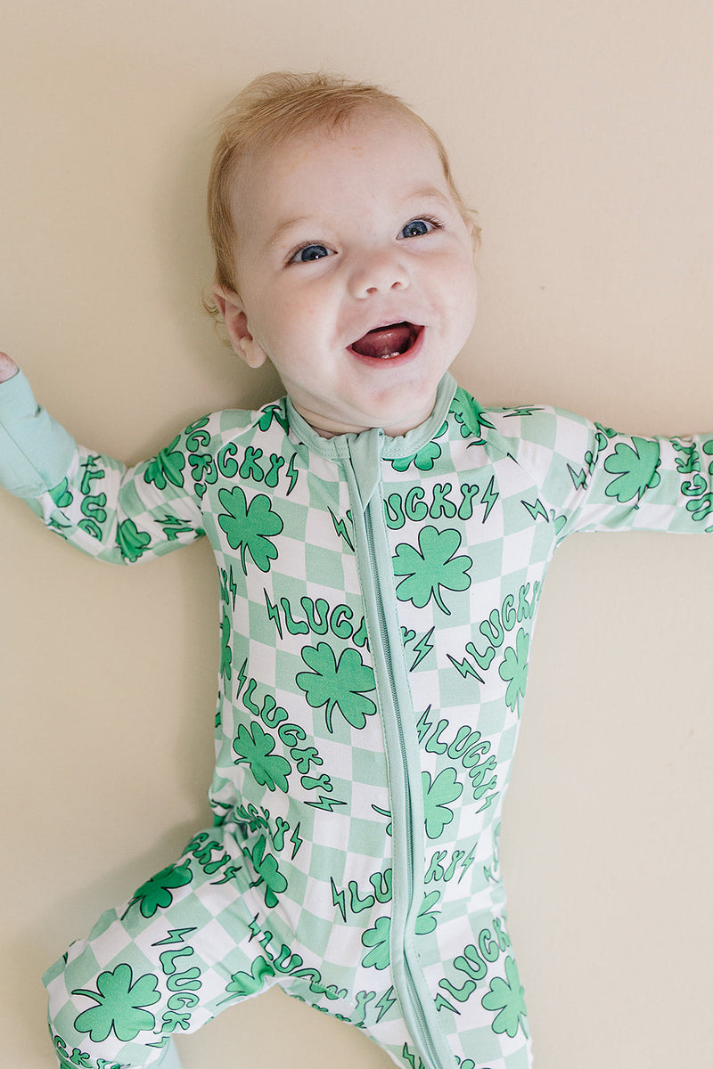 Bamboo Zip Romper | Lucky Shamrock